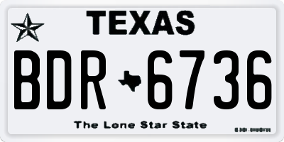 TX license plate BDR6736