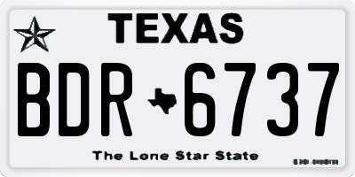 TX license plate BDR6737