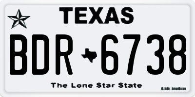 TX license plate BDR6738