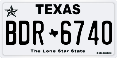 TX license plate BDR6740