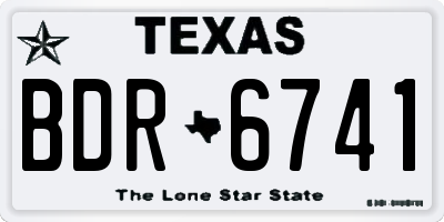 TX license plate BDR6741