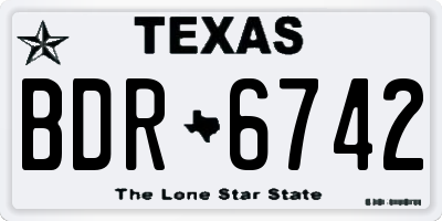 TX license plate BDR6742