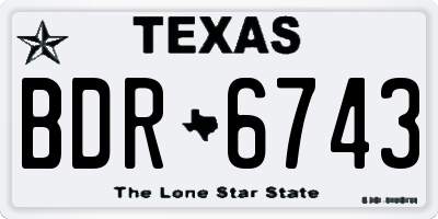 TX license plate BDR6743