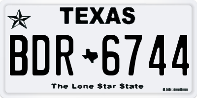 TX license plate BDR6744