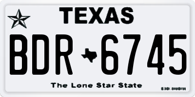 TX license plate BDR6745