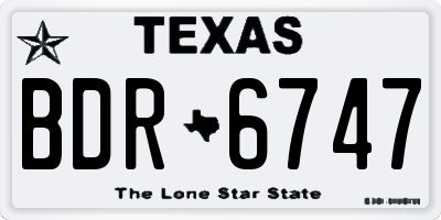 TX license plate BDR6747