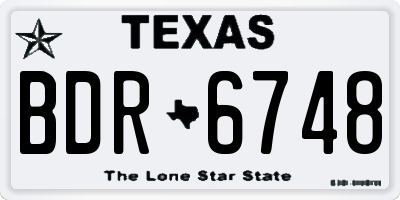 TX license plate BDR6748