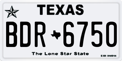 TX license plate BDR6750