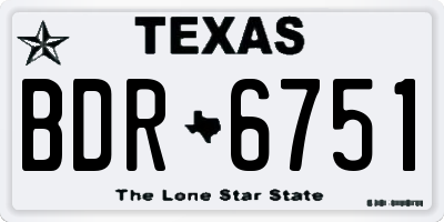 TX license plate BDR6751
