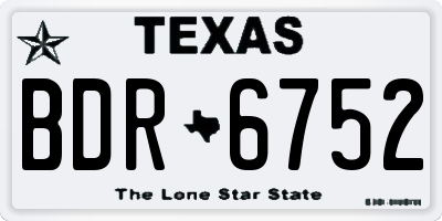 TX license plate BDR6752