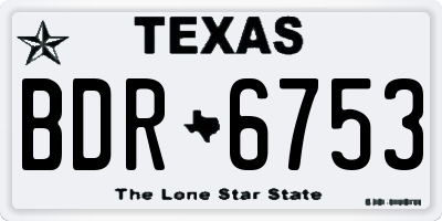 TX license plate BDR6753