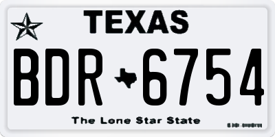 TX license plate BDR6754