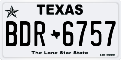 TX license plate BDR6757