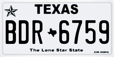 TX license plate BDR6759
