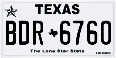 TX license plate BDR6760