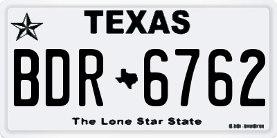 TX license plate BDR6762