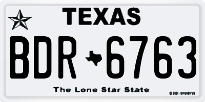 TX license plate BDR6763