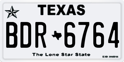 TX license plate BDR6764