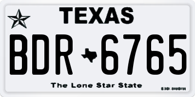 TX license plate BDR6765