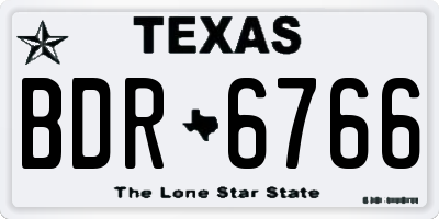 TX license plate BDR6766