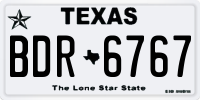TX license plate BDR6767