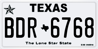 TX license plate BDR6768