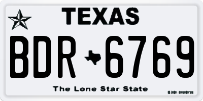 TX license plate BDR6769