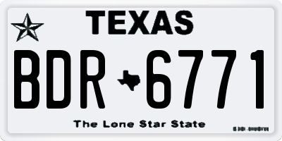 TX license plate BDR6771