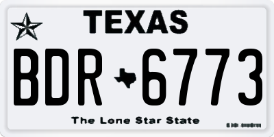 TX license plate BDR6773
