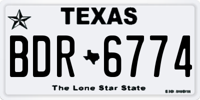 TX license plate BDR6774