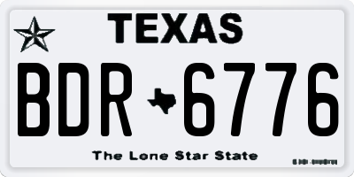 TX license plate BDR6776