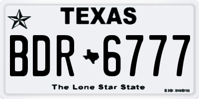 TX license plate BDR6777