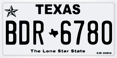 TX license plate BDR6780