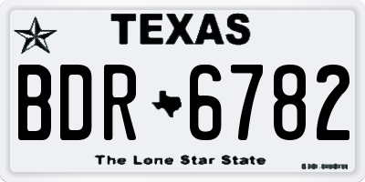 TX license plate BDR6782