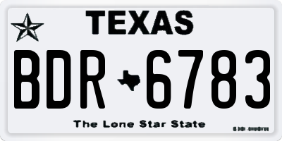 TX license plate BDR6783