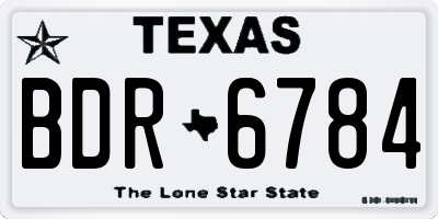 TX license plate BDR6784