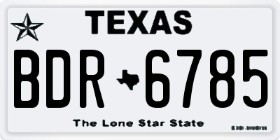 TX license plate BDR6785
