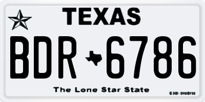 TX license plate BDR6786