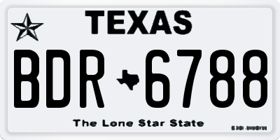 TX license plate BDR6788