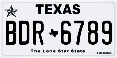 TX license plate BDR6789