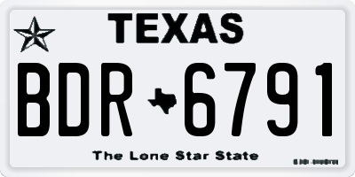 TX license plate BDR6791