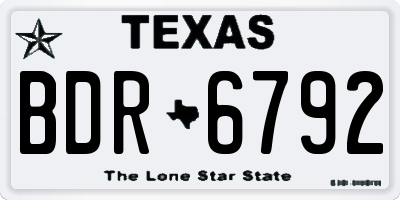 TX license plate BDR6792