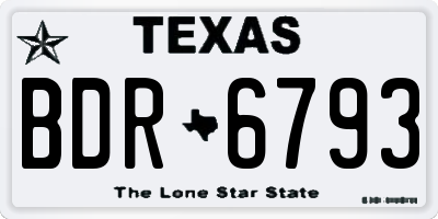 TX license plate BDR6793