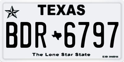 TX license plate BDR6797