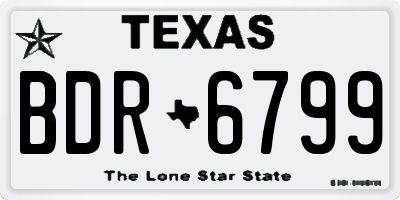 TX license plate BDR6799
