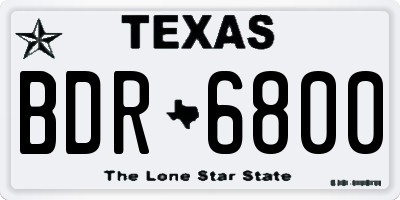TX license plate BDR6800