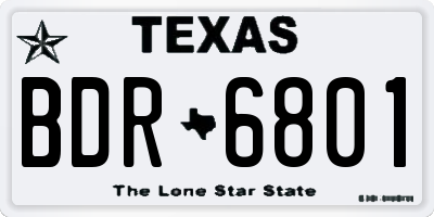 TX license plate BDR6801