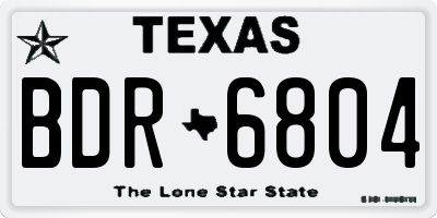 TX license plate BDR6804