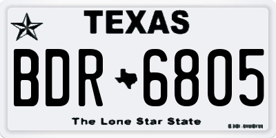 TX license plate BDR6805