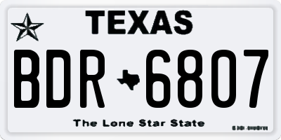 TX license plate BDR6807